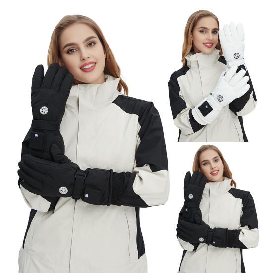 Зимние перчатки с подогревом для мужчин и женщин, электрические перчатки с подогревом с аккумулятором 1200 мАч, 3 уровня нагрева, перезаряжаемые перчатки с подогревом для катания на лыжах, велоспорта, зимних видов спорта