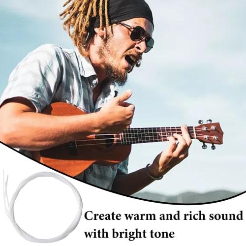 Ukulele String Set | Set of 4 Tenor and Soprano Ukulele Strings, Nylon Ukulele Strings for Beginners, Easy On the Fingers, Sweet Tone for Standard Uku