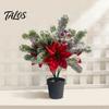 Synthetic Flowers for Indoor Decoration Artificial Cedar Poinsettia Flowers, Realistic Floral Arrangement, Fake Flower And Pine Branch Maintenance