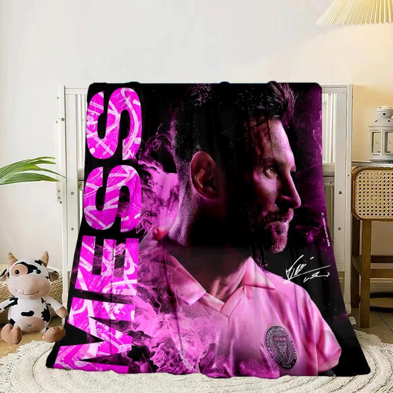 Messi's Pink  Portable Blanket/Soft Blanket Bedding Blanket Suitable for Travel Camping Living Rooms Offices Sofas Fan Gifts