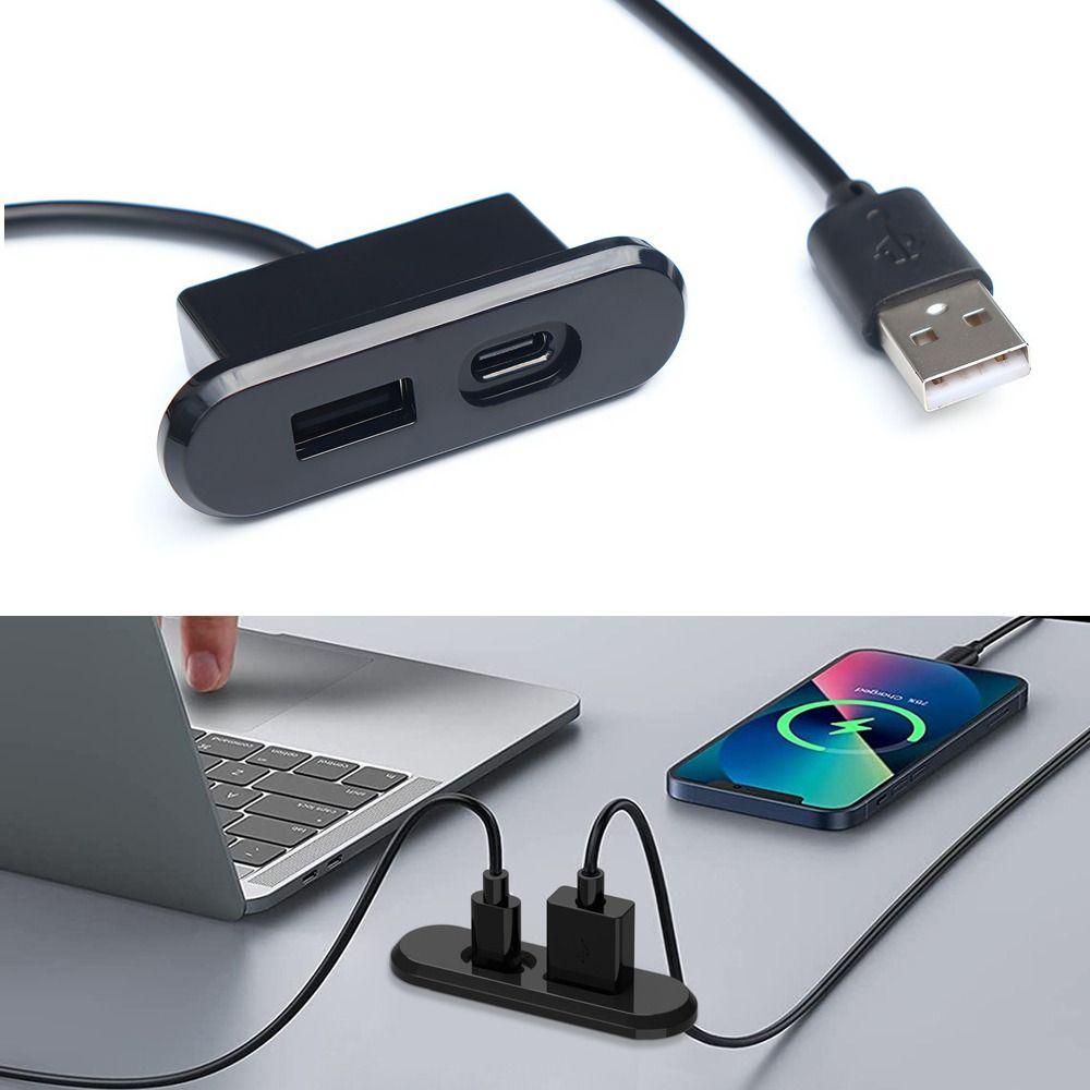 Встраиваемая розетка USB с питанием от USB TYPE-C, мини-адаптер для зарядки на стол 5V2A, розетка для мебели, дивана, настольная удлинительная плата