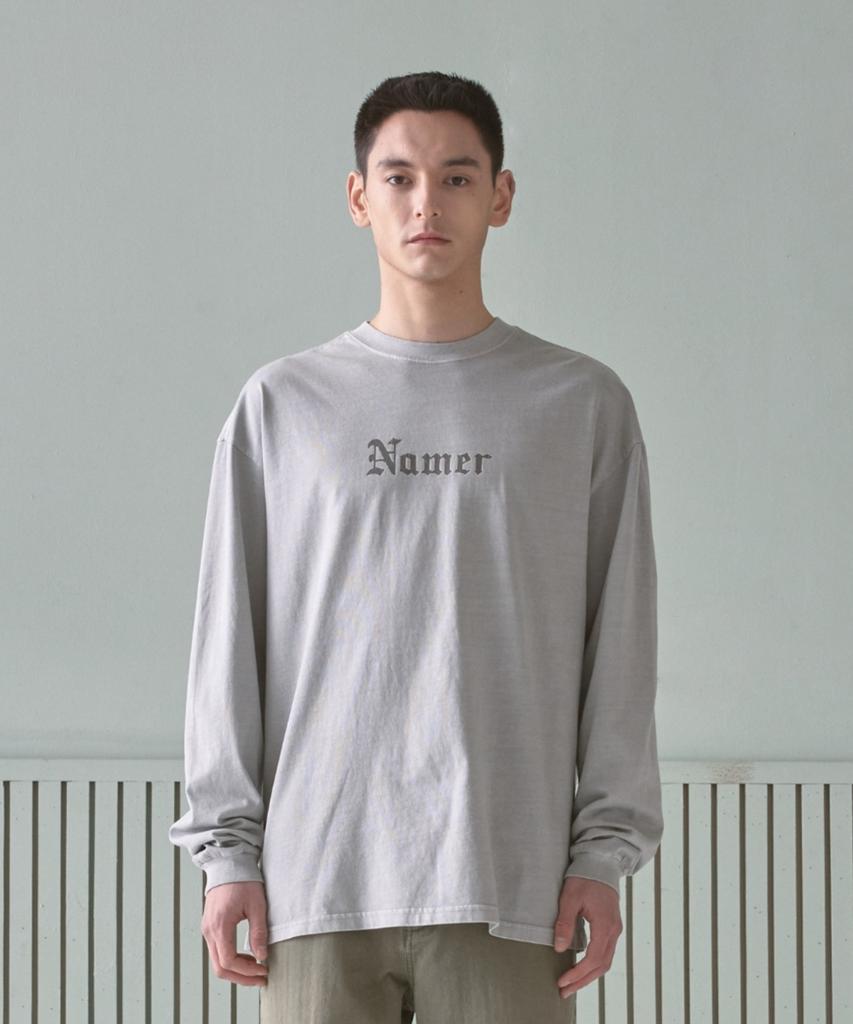 NAMERCLOTHING Староанглийская футболка с длинным рукавом Светло-серая