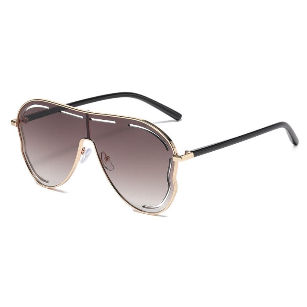 Simple Big Frame Pilot Sunglasses Hollow Oversized Women Sunglasses UV400 PC Anti-UV Glasses Summer