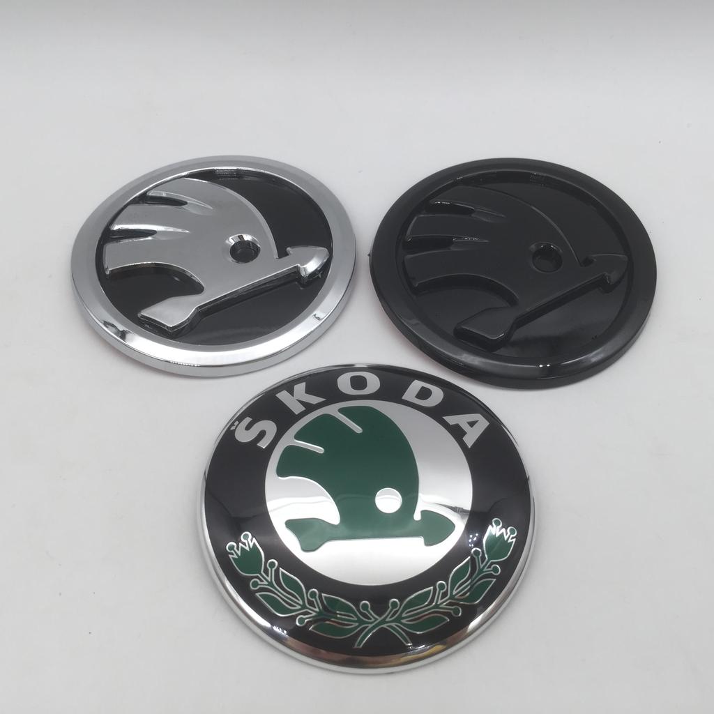 WMTY7 10pcs for SKODA Octavia Superb Car Emblem Front Grille Head Hood Bonnet Rear Tail Bumper Trunk Sticker Badge Styling Accessories