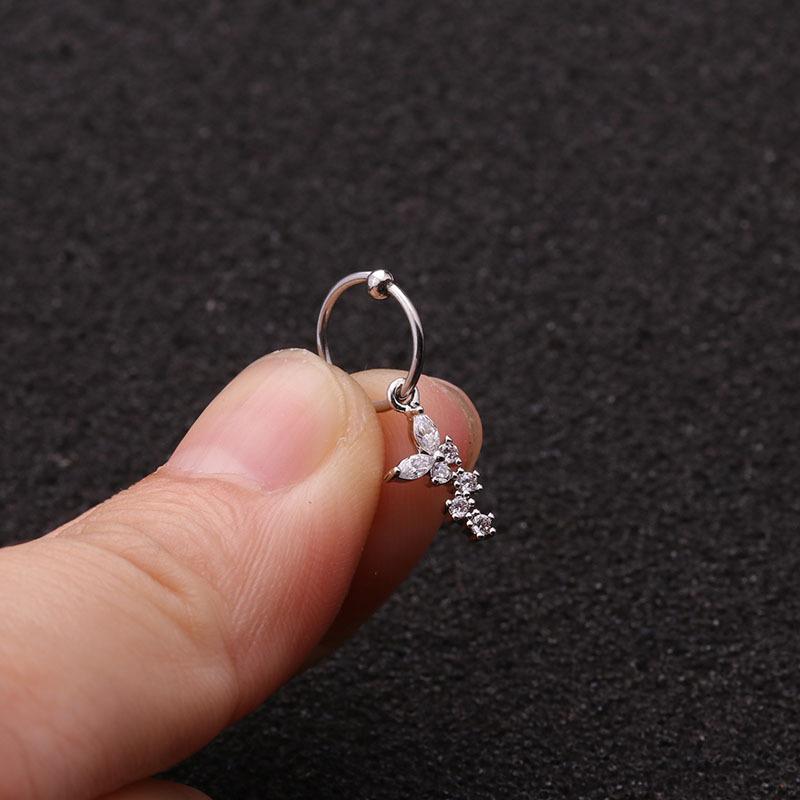 1 шт. серьги с кристаллами для пирсинга ушей висячие серьги-гвоздики для хряща, спирали козелка, модные ювелирные изделия