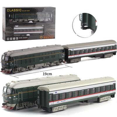 Масштаб 1/87 Dongfeng Diesel Retro Train, литая под давлением модель поезда, игрушечный поезд с откатным механизмом со звуком и светом для детей, коллекция подарков для мальчиков и девочек