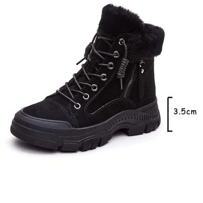 Ботинки из натуральной кожи Koznoy 3,5 см, весна-осень, модные ботильоны, мокасины, зимняя мягкая платформа, танкетка, женская обувь