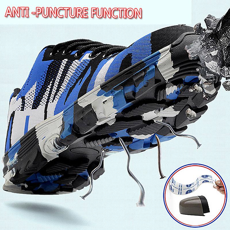 Защитная рабочая обувь, устойчивая к проколам, ботинки со стальным носком, камуфляжная дышащая мужская обувь, рабочие кроссовки