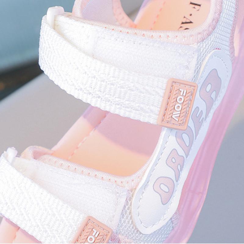 Сандалии для девочек Летняя мода Мягкая подошва Детские спортивные для средней школы Студенческие Принцесса С открытым носком Детская пляжная обувь