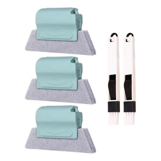 Набор щеток для чистки оконных направляющих Yousheng Ручные щетки для чистки оконных пазов Двусторонняя конструкция Сменная губка для чистки