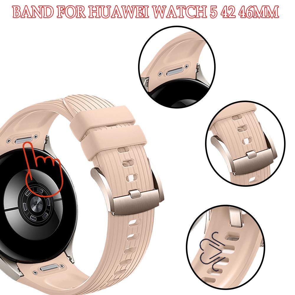 Ремешок для часов Huawei Watch 5 46 42 мм с быстросъемным механизмом, силиконовый сменный браслет для Huawei Watch 5 42/46 мм, мужской женский ремешок