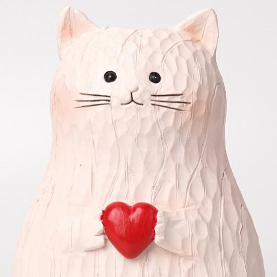 Ваза для цветов в форме сердца с котом из смолы ручной работы с изображением мультяшного котенка, держатель для цветочных растений