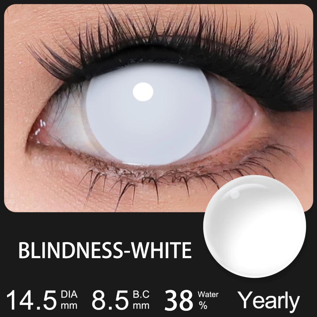 FUNSACHY Cosplay Black White Contact Lenses for Eyes 1Pair Colored Anime Lens Eye Makeup Pupil Halloween Women Men's Accessories