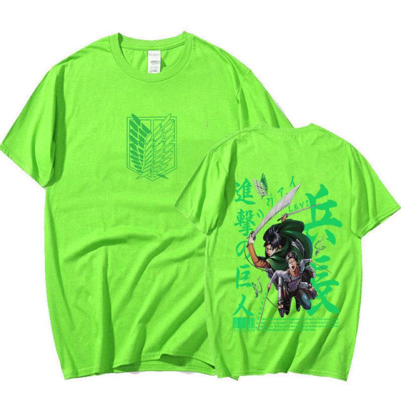 Футболка с японским аниме «Атака Титанов», манга, Леви Акерман, Shingeki No Kyojin, футболка унисекс, повседневные хлопковые футболки с короткими рукавами