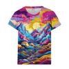Cool Graffiti 3D Print T‑shirt Kids Round Neck Short Sleeve Relaxed Fit Street Play Daily Outdoor Top