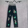 9922 CHROME HEARTS Мужские и женские модные джинсы в американском стиле с тканевыми нашивками, повседневные и модные брюки в стиле хай-стрит