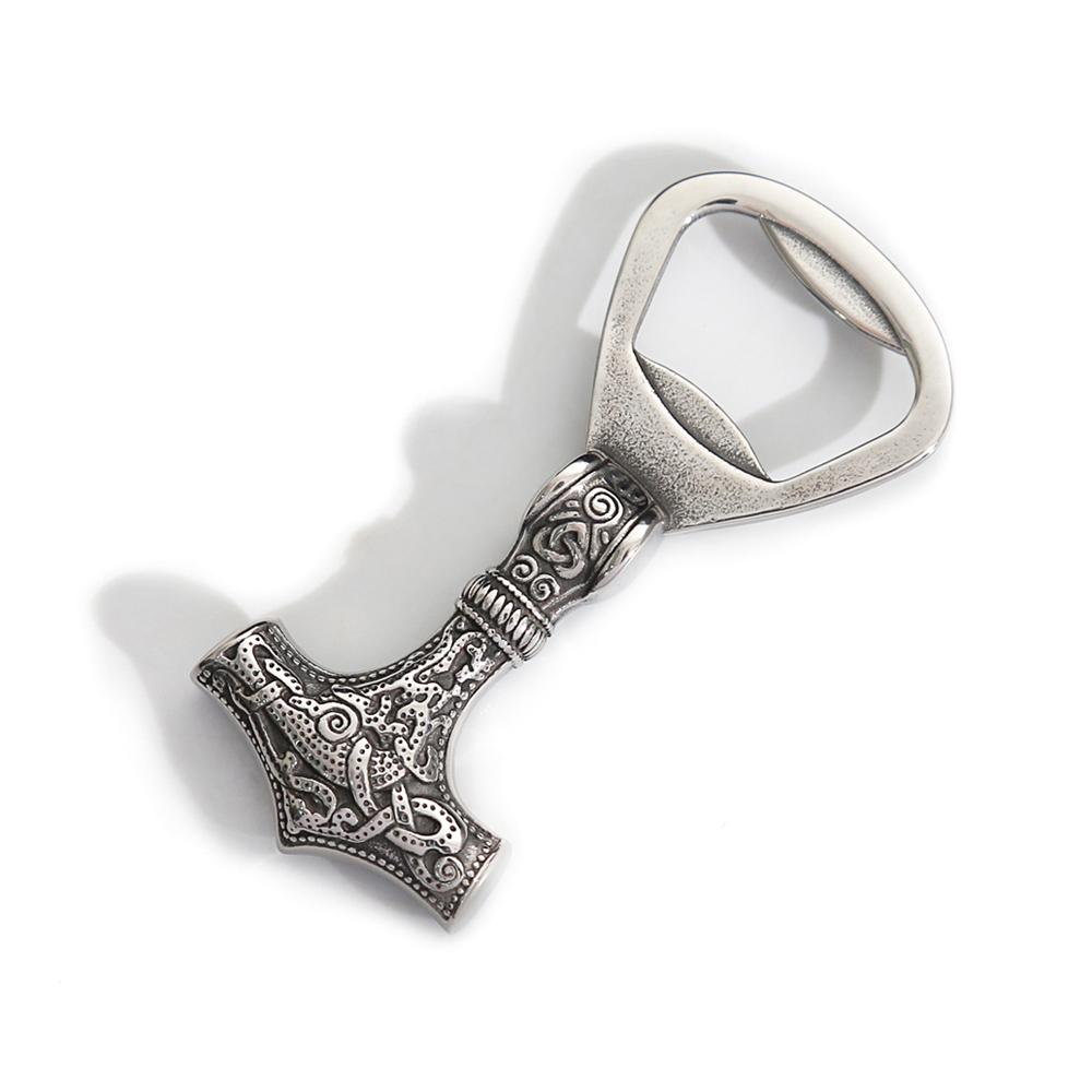Nordic Vikings Black Thor Hammer Mjolnir открывалка для бутылок из нержавеющей стали 316L готический винтажный скандинавский штопор ювелирный инструмент