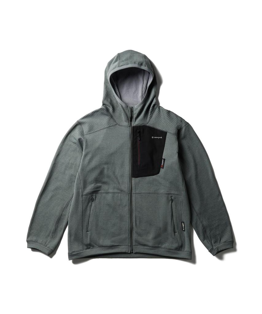 Snow Peak Polartec Power Grid Fleece Hoodie Hoodie GREY M SPF-JK-25AU907 (Men's/Women's)