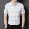 Summer Middle-Aged Men's Short-Sleeved Shirt Fashion Check Thin Poio Shirt Casual Shirt