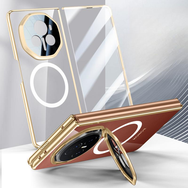 Подходит для чехла-подставки для телефона HONOR Magic V3, с магнитным прозрачным противоударным чехлом, простым и высококлассным корпусом