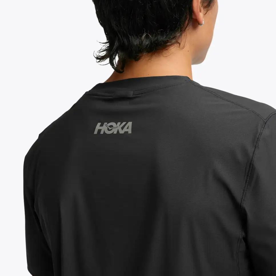 HOKA ONE ONE Однотонная удобная универсальная стильная футболка с коротким рукавом мужские топы 1175771-BLK