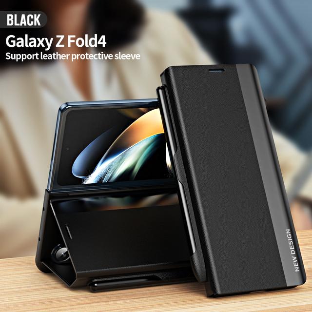 Роскошный кожаный чехол с магическим поглощением, умный чехол для Samsung Galaxy Z Fold 4 3, чехол со слотом для S Pen
