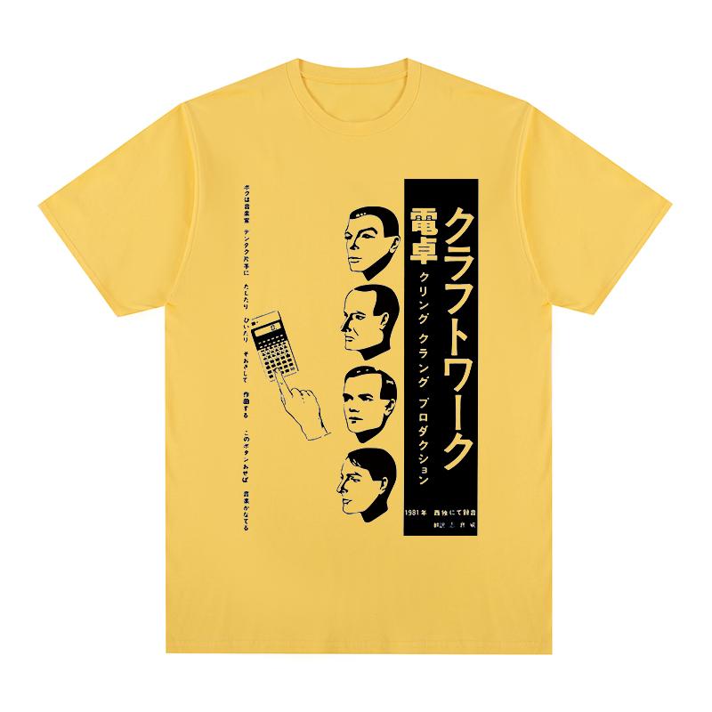 Kraftwerk Япония Винтажная футболка Компьютерный Мир Человек-Машина Электро Поп Мода Хлопок Мужская Футболка Новая Футболка Женские топы