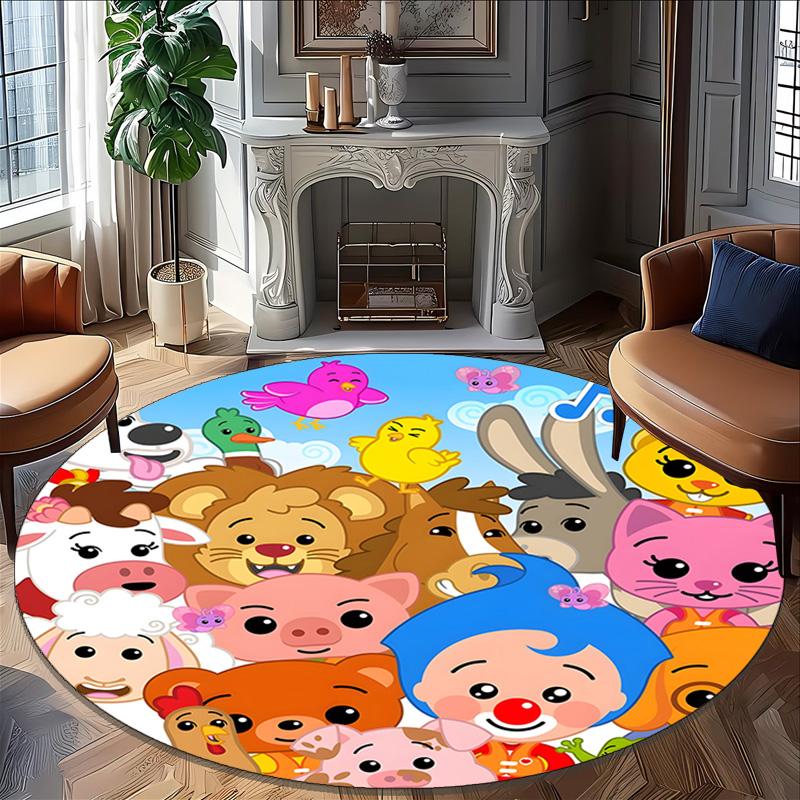 1pc Flim Flim1 Print Round Carpet Chair Round Carpet Suitable for Bedroom Living Room Home Decorative Carpet