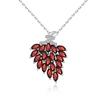 Natural Red Garnet Gemstone Pendant Necklace Tree Leaves Design Women's Fashion 925 Sterling Silver Fine Jewelry Party Anniversary Gift