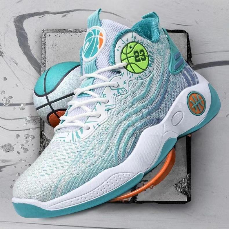 Дышащие сетчатые кроссовки с высоким верхом для настоящего баскетбола, мужские нескользящие и износостойкие уличные спортивные кроссовки