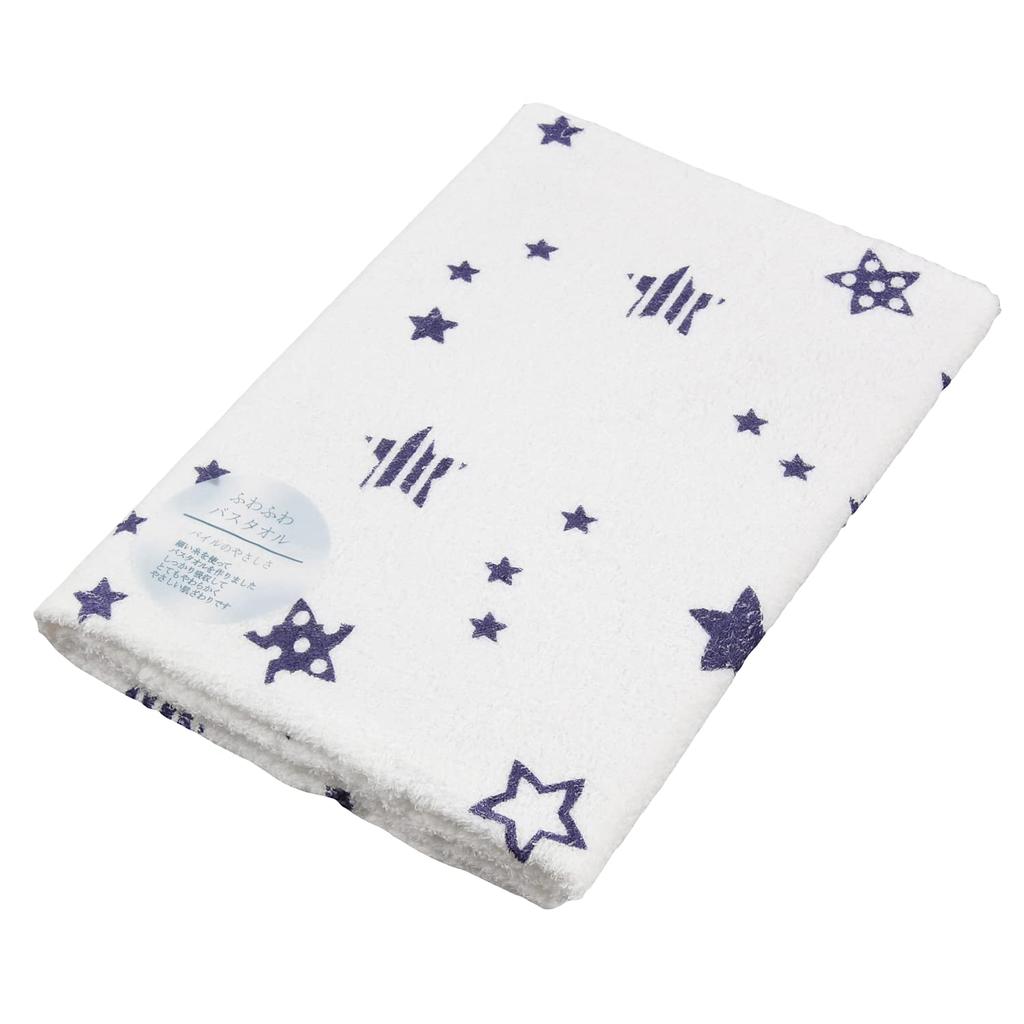 Isamu Shokai made in fluffy bath star 88 x 88 cm 100% cotton, Japan, towel, pattern,