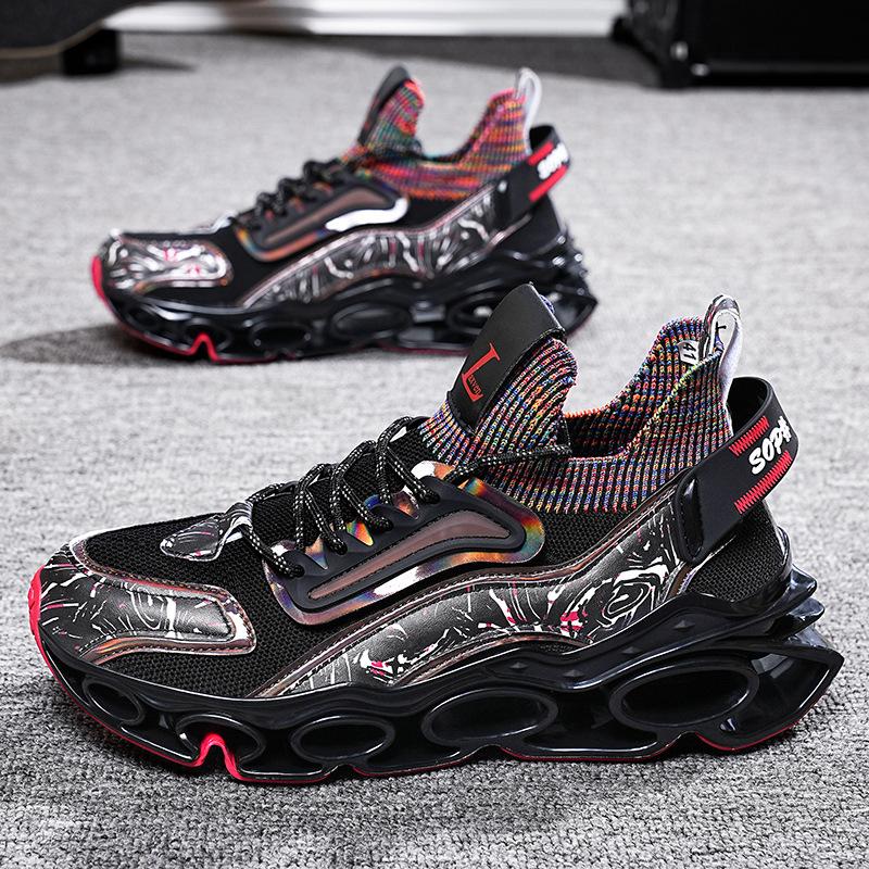 Новые носки, лезвие, дышащие кроссовки для пап из мушиной ткани, повседневные кроссовки большого размера для мужчин