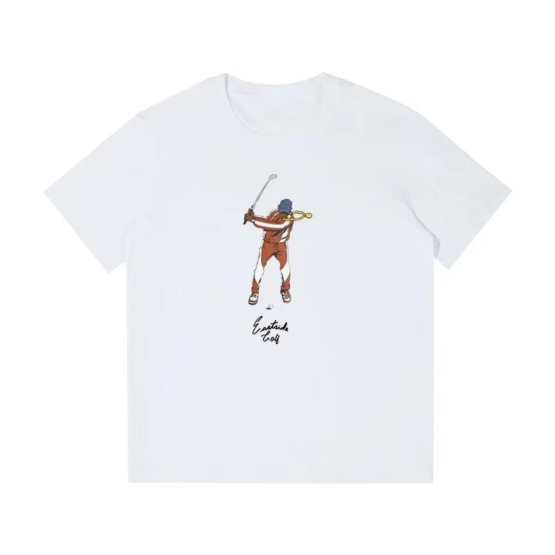 2025 New Korean Style Golf Wear For Unisex Unisex Printed Cotton Crew Neck Short Sleeve TShirt Breathable Harajuku Casual Tops
