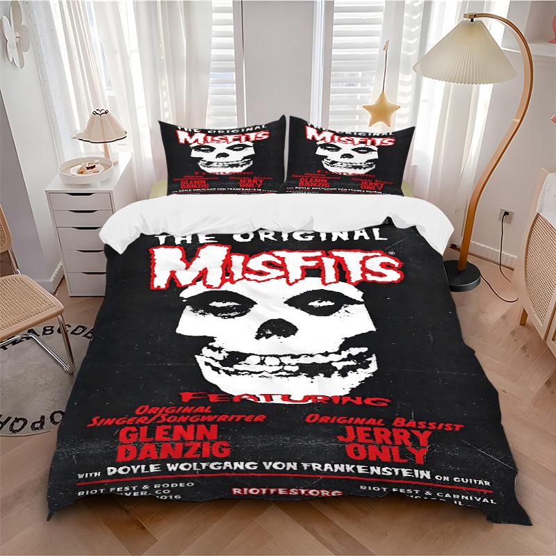 Misfits Concert Poster Print 3Pcs Bedding Setduvet Cover With 2 Bedropillowcase Home Birthday Gift