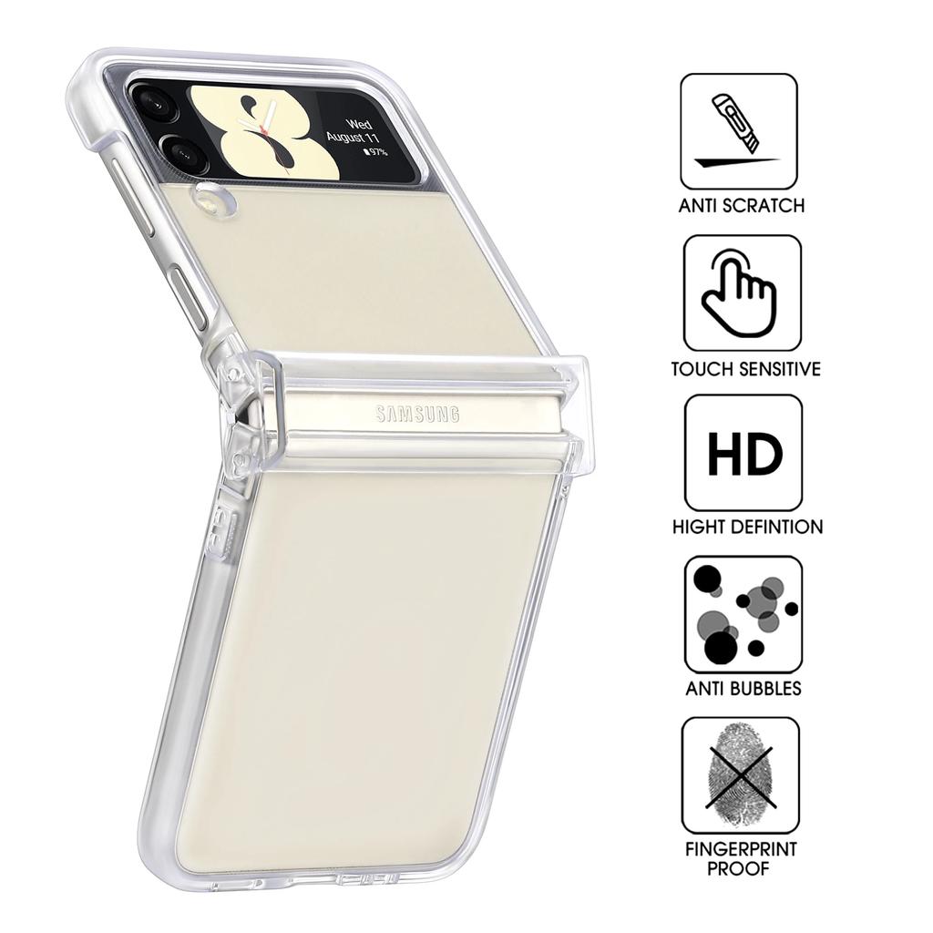 Прозрачный чехол для мобильного телефона для Samsung Galaxy Z Flip 7 FE 6 5 5G Flip7 flip6 Flip5 Flip3 Flip4 Flip 3 4 Защитный Funda