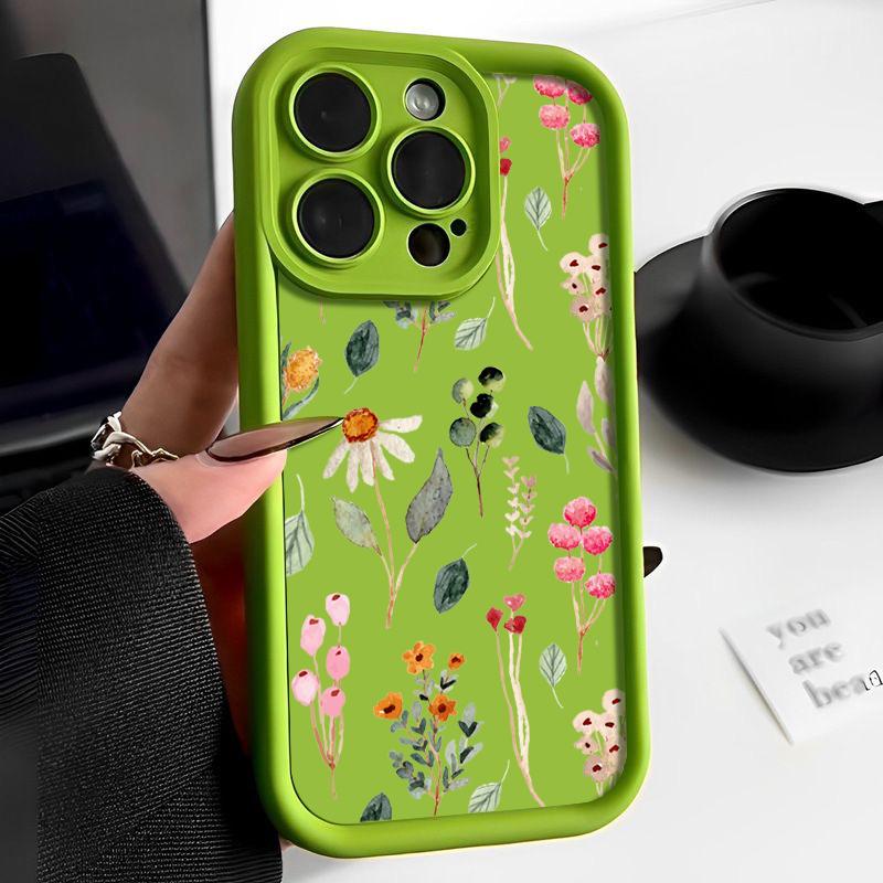 Цветные Растения Мягкий ТПУ Чехол для iPhone 16e 15 16 Pro Max 14 Plus 13 12 11 Pro Max XR X XS 7 8 Ударопрочный Силиконовый Чехол для Телефона