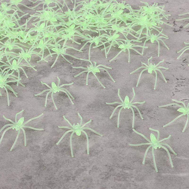 50/100 шт. 3 см Хэллоуин Паук Страшный Светящийся Паук для Вечеринки на Хэллоуин Домашнее Внутреннее Наружное Украшение Реквизит для Дома с Привидениями
