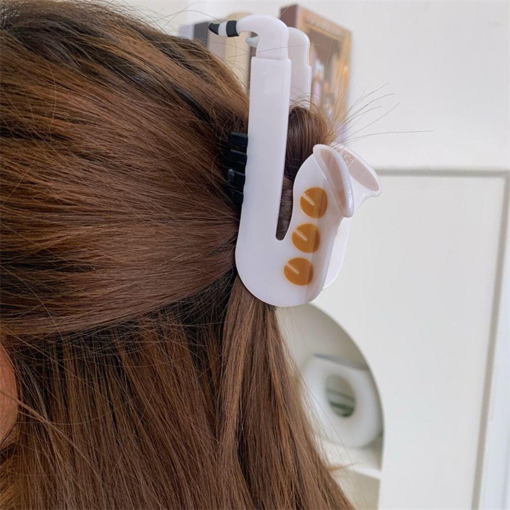 Piano Acetate Guitar Hair Claw Acetic Acid Big Shark Clip Creative Music Hair Clip  Daily