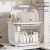 Golden Cat Kitchen Drainer with Lid - Bowl, Plate & Cutlery Storage Organizer