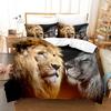 Постельное белье Животное Лев 3D Тропический принт Изысканный набор постельных принадлежностей Пододеяльник Комплект постельного белья Без наполнителя Подарок на день рождения для мальчиков