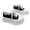 [Ushilai] British Style Platform Casual Little White Shoes Women's 2025 Spring New Round Head Lace-up Heightening Board Shoes
