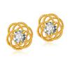 Minimalist Small Flower Shape Niche Zircon Geometric Winding Stud Earrings