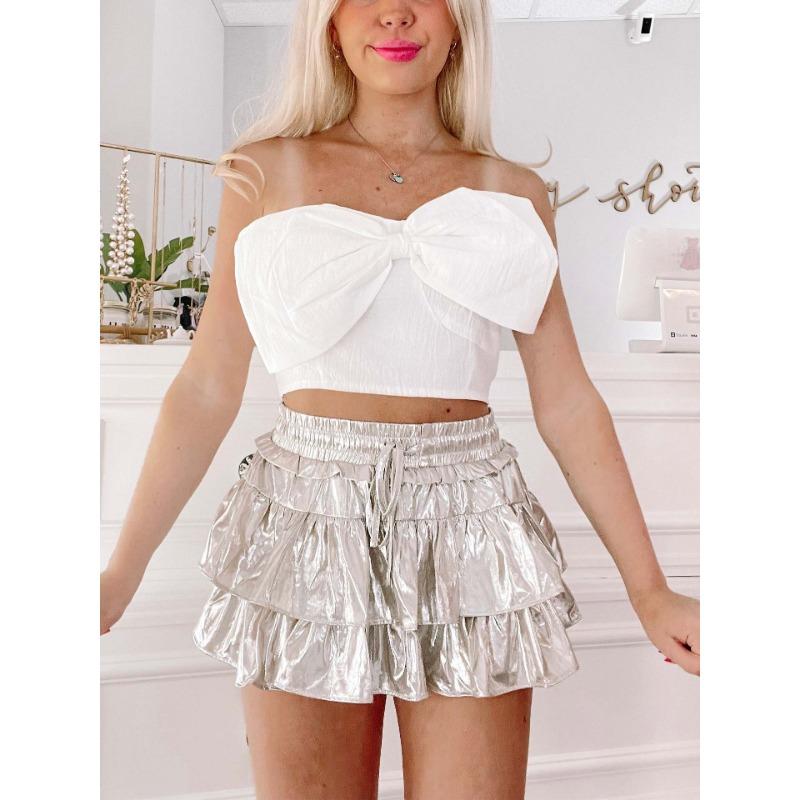 Однотонная юбка Юбка с баской Женская юбка