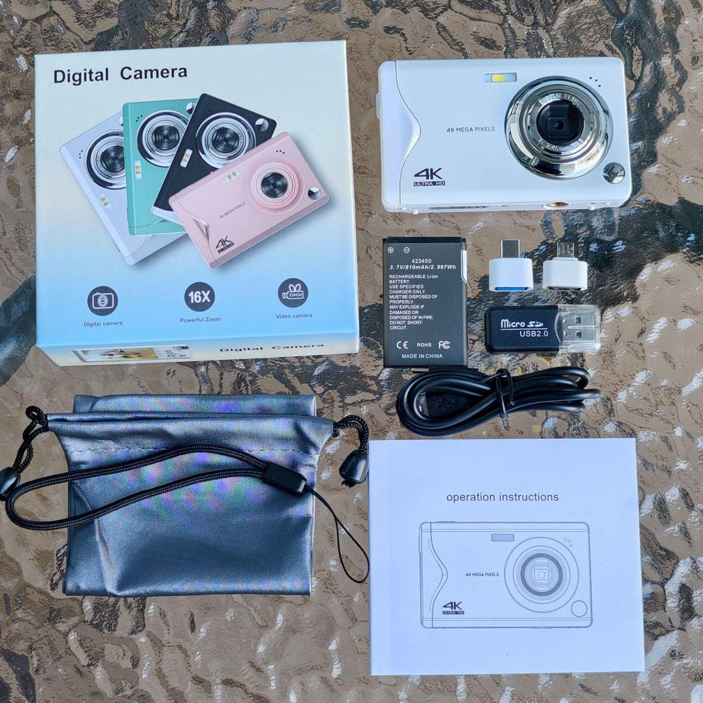 4K 64MP Digital Camera with 16x Zoom for Entry-Level Photography & Videography Students