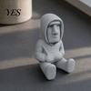 Компактная настольная фигурка, 3D-печатная статуэтка Моаи, Мини-декор для рабочего стола из камня острова Пасхи, Интересная модель, Современная фигурка в худи, Сидящая