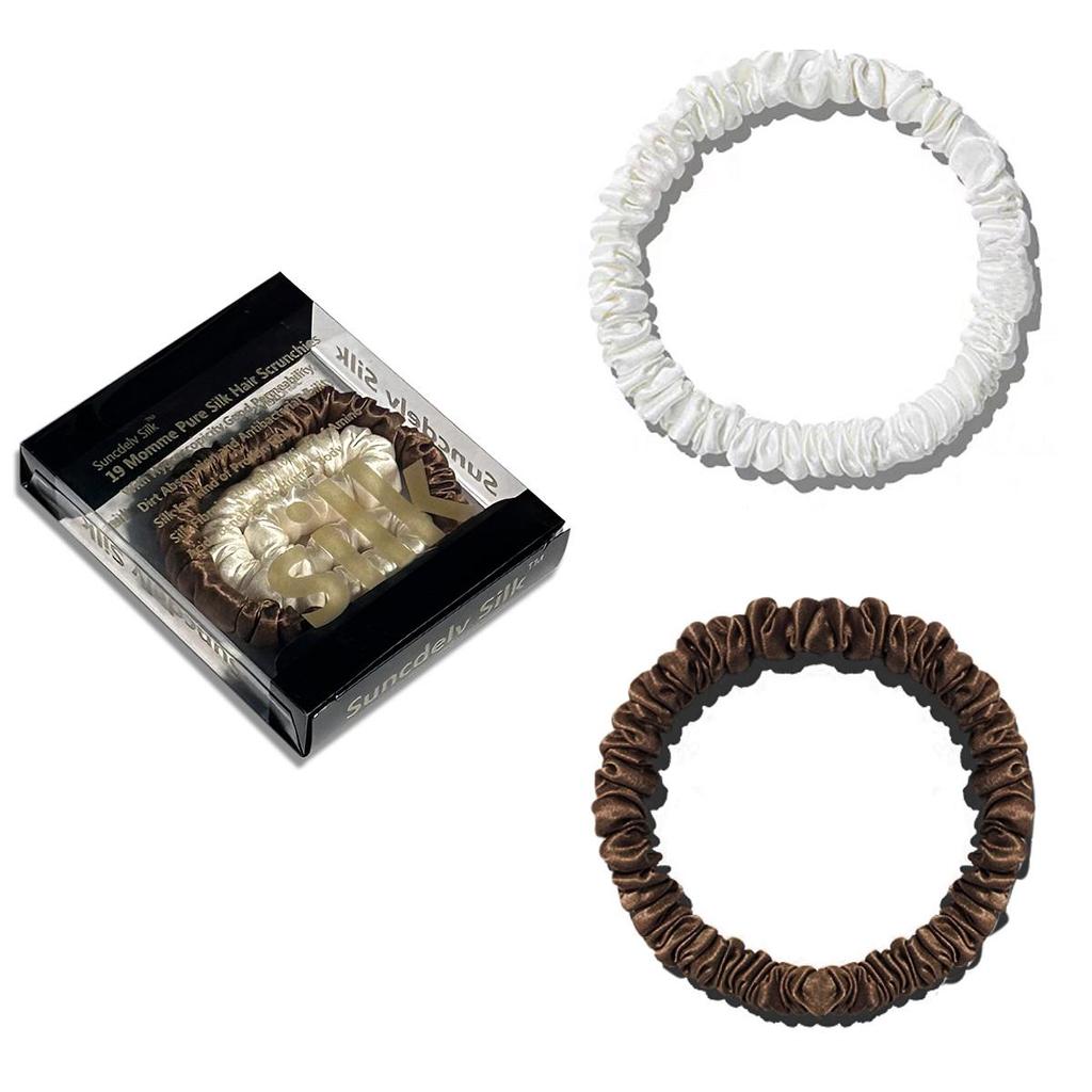 1 коробка, резинки для волос из 100% чистого шелка шелковицы, шелковые резинки для волос, резинки для волос, узкие резинки для волос, держатели для хвостиков, аксессуары для ухода за волосами