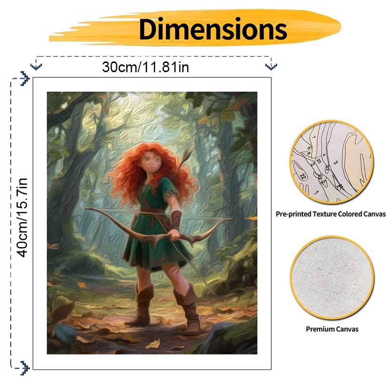 Disney Brave Merida Princess Digital Oil Painting Art Kit Hand Painted Home Decor