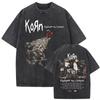Стирка Винтажная Футболка с Логотипом Рок-Группы Korn Ftl Follow The Leader Унисекс Готическая Повседневная Оверсайз Футболки Унисекс Футболка Унисекс Винтажная Футболка