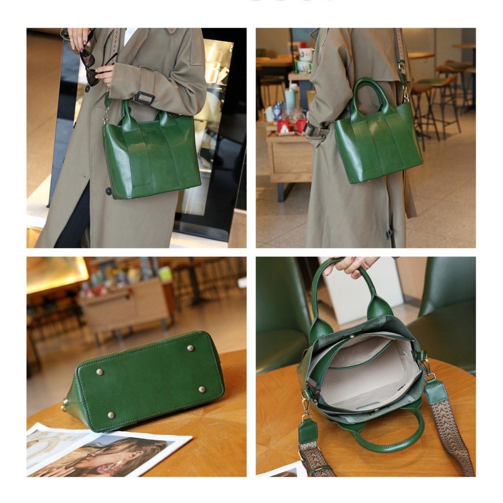 Винтажная кожаная сумка через плечо, женская сумка, большая вместимость, сумка из коровьей кожи