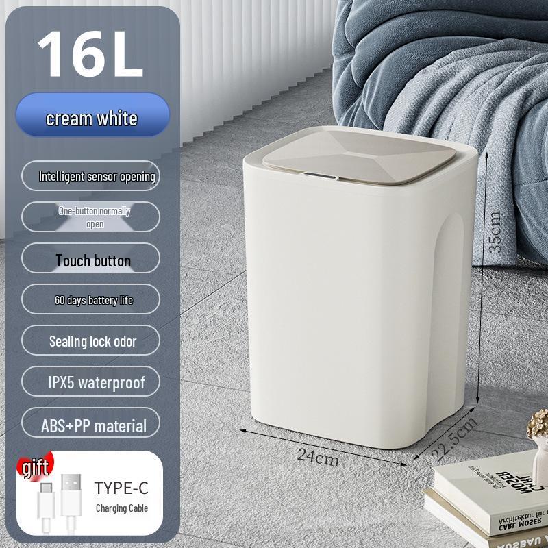Автоматическое умное индукционное мусорное ведро для дома – Большая вместимость для гостиной, кухни, ванной комнаты